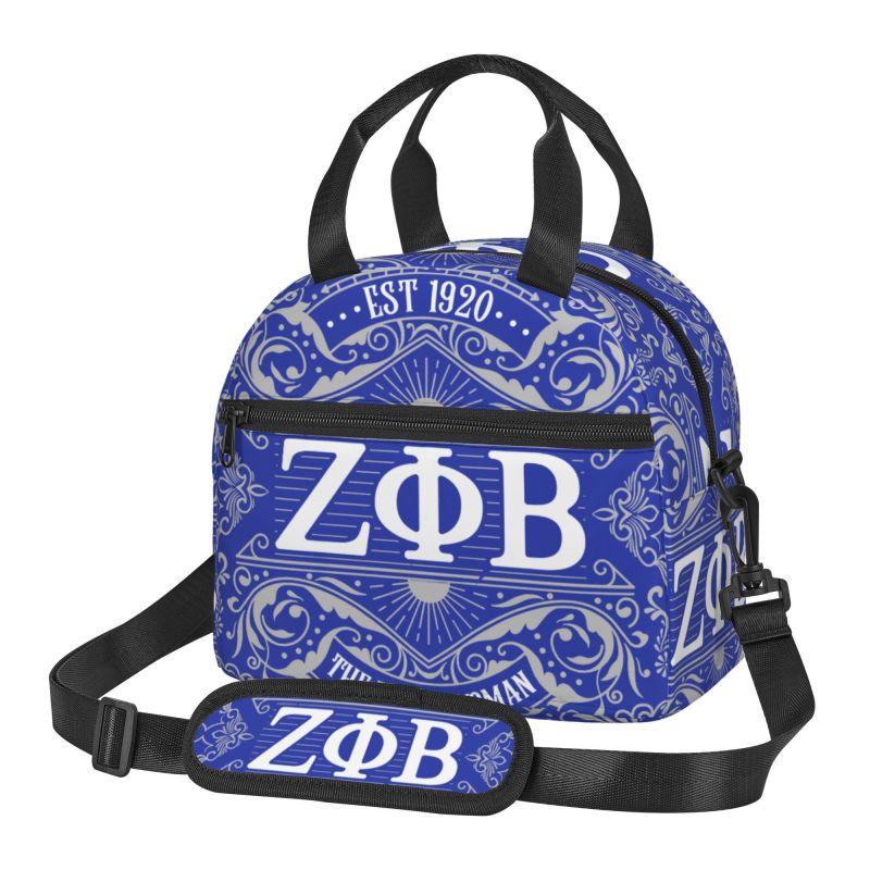 

Zeta Phi Beta 1920 Insulated Lunch Bag Portable Waterproof Thermal Lunch Box with Adjustable Shoulder Strap for Picnic Beach