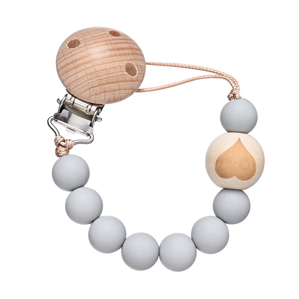 Chew Toys Shower Gift New Baby Pacifier Chain Clips Wood Pentagram Teether  Silicone Round Beads Teething Chain For Care Soother
