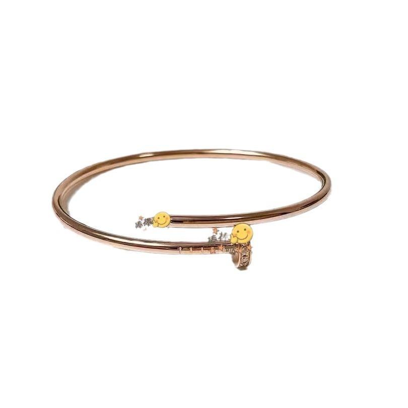 Kajia Nagelarmband Dick vergoldet 18 Karat Gold Glänzendes Armband Voll mit Diamanten Kopf und Schwanz Diamant Schmuck Für Männer und Frauen Geometrie