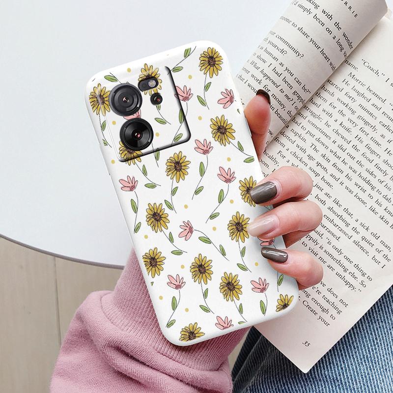 For Xiaomi 13T Pro Case TPU Soft Silicone Coque Flower Pattern Cartoon Painted Phone Cover For Xiaomi 13T Back Protection Capa