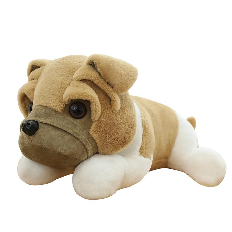 New Wool Shar Pei Dog Plush Toy Throw Pillow Cute Lying Dog Children's Birthday Sleeping Doll Exchange Gift