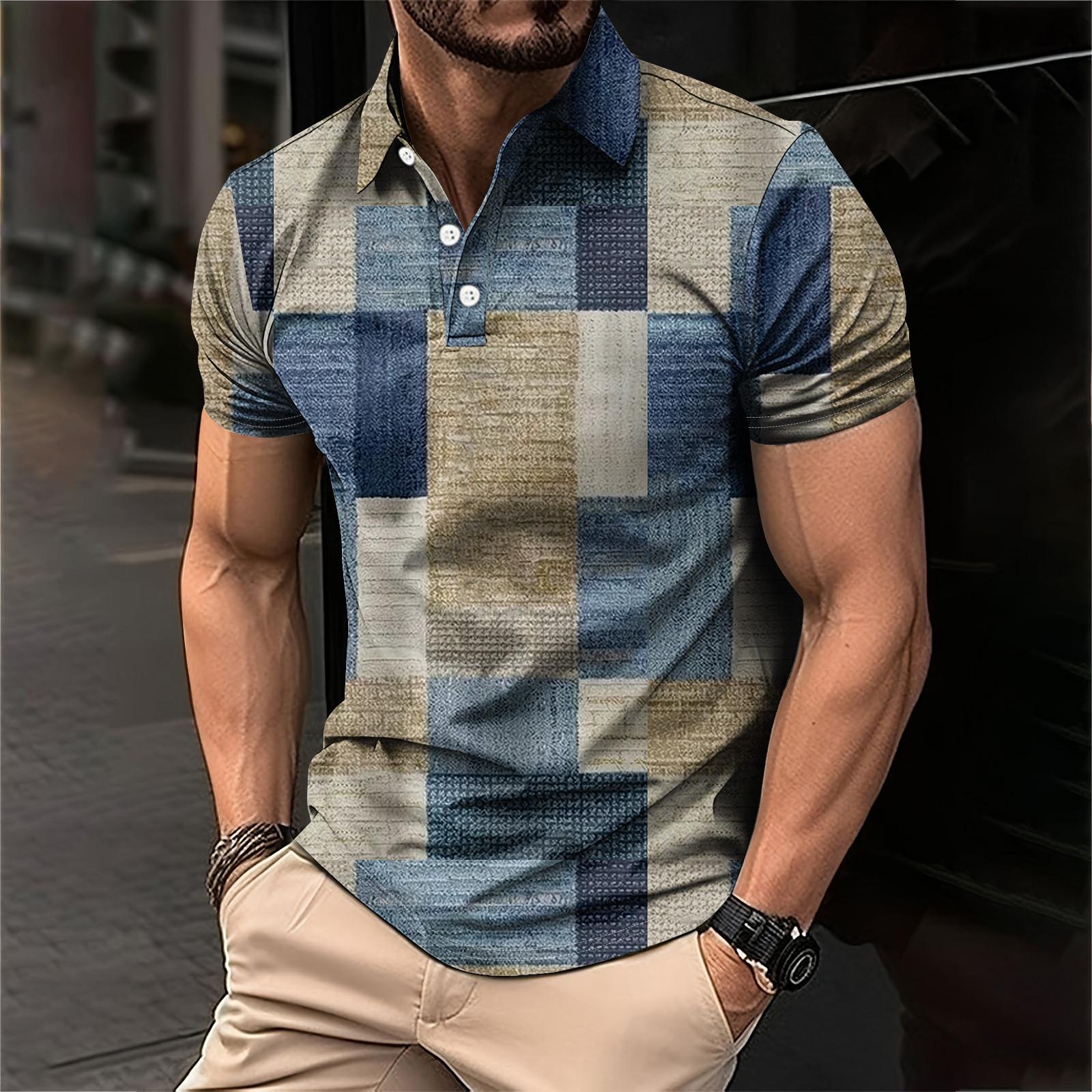 

Мужская рубашка для гольфа, повседневная спортивная, с V-образным вырезом, ребристый воротник, с коротким рукавом, модная, повседневная, однотонная, однотонная, весна-лето, стандартная посадка L синий