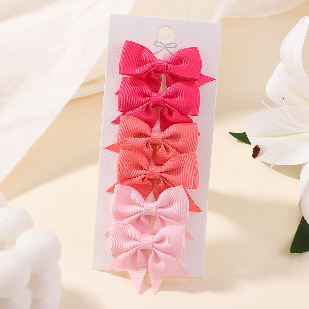 6/10pcs 1.85'' Cute Solid Ribbon Bowknot Hair Clips for Baby Girls Handmade Bows Hairpin Barrette Headwear Kid Hair Accessories