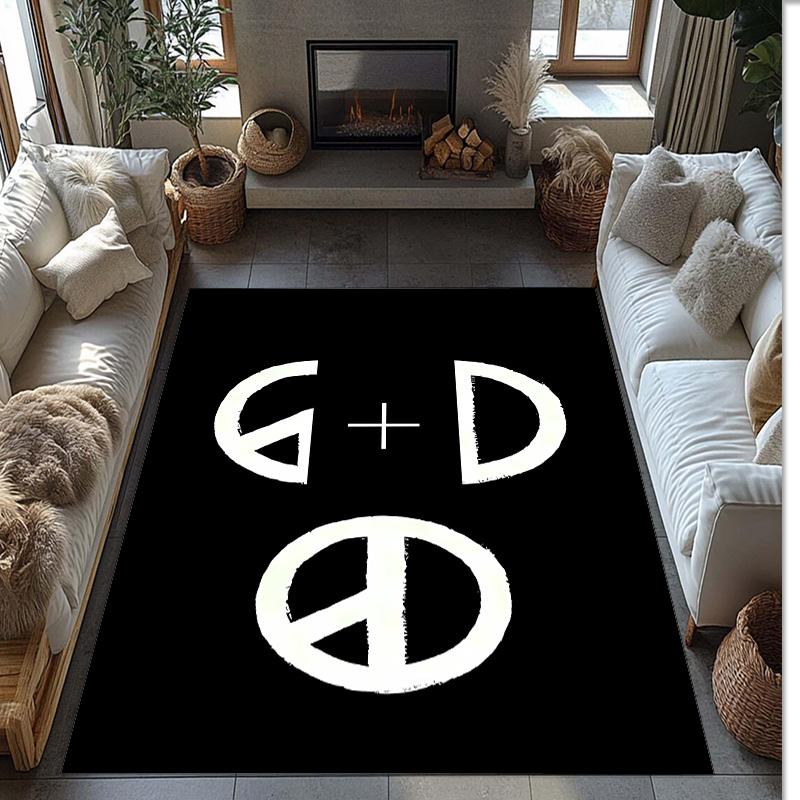 Peaceminusone Printed Crystal Velvet Area Rug, Soft Anti-Slip Water Absorbent Floor Mat for Living Room Bedroom