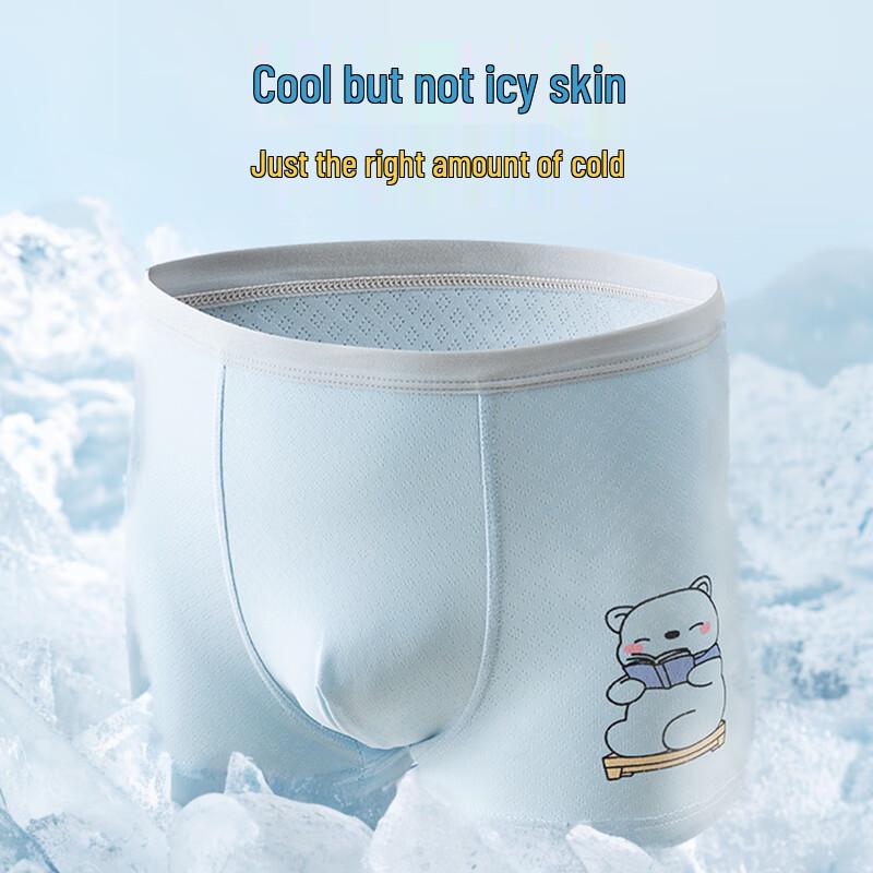 Boys' Cartoon Ice Silk Boxer Briefs 4-Pack