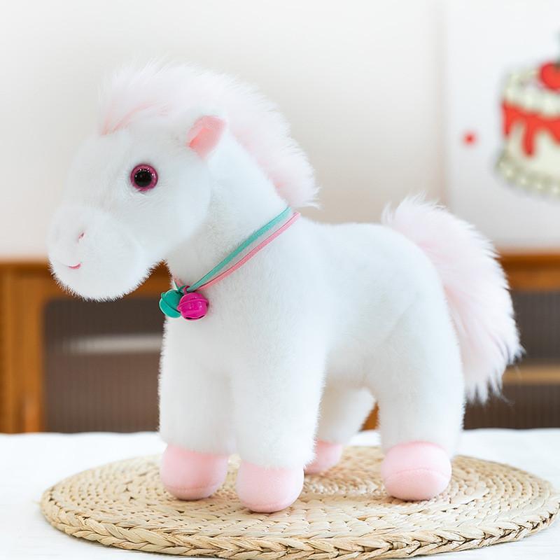 

Plush Horse Toy Kids Gift For Children Soft Animal Pillow For Play And Comfort білий