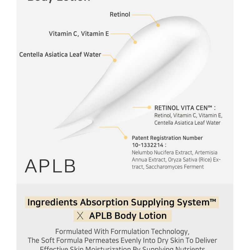 APLB Retinol Vitamin C Vitamin E Body Lotion