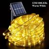 LED Solar String Lights Garden Waterproof Tube Rope Lamp Christmas Garland Fairy Lights For Outdoor Holiday Decoration Lighting