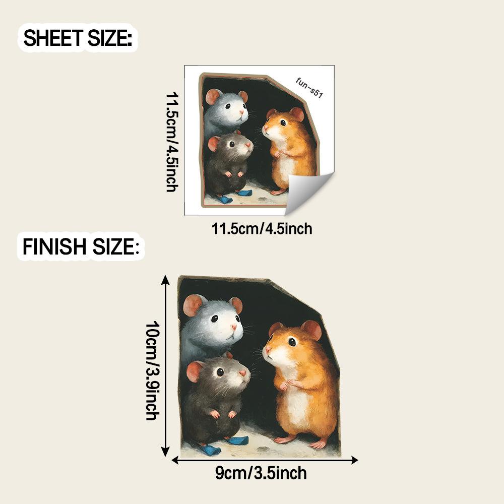 Cartoon Simulation Cute Mouse Holes Can Be Freely Pasted On Bedroom Living Room and HomeWall Stickers
