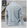 Polo da uomo a maniche lunghe con mezza zip, ad asciugatura rapida, in seta ghiacciata, per fitness e corsa
