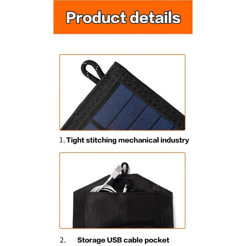 20W Monocrystalline Silicon Solar Panel Folding Bag for Outdoor Portable Mobile Phone Charging and Power Generation Photovoltaic Panel