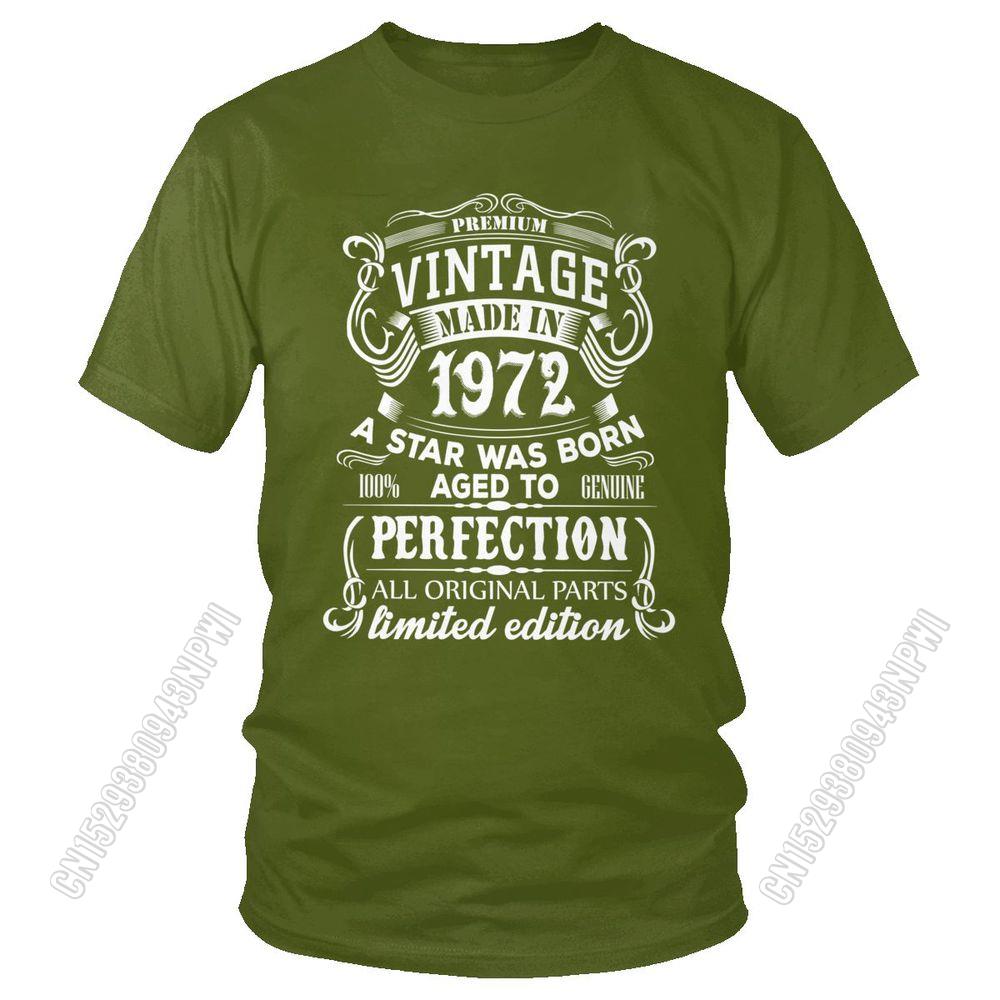 T-Shirt Men Short Sleeve T Shirt 100% Cotton Coupe Ample Idéal Comme Cadeau D'anniversaire Collection Été 1972 Custom Gift