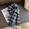 Luxury Plaid Scarf Winter Warm Cashmere Women Long Pashmina Foulard Female Scarves Lady Tassel Shawl Wraps  Design New