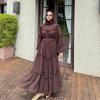 Real Shot Straight Out, Long-sleeved Lace Cake Skirt Double-layer Dress