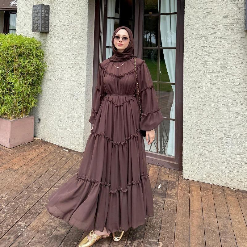 Real Shot Straight Out, Long-sleeved Lace Cake Skirt Double-layer Dress