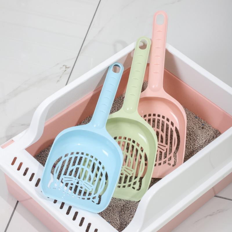 Long Handle Cat Litter Scoop with Fine Holes - Easy to Clean and Perfect for Pet Waste Management