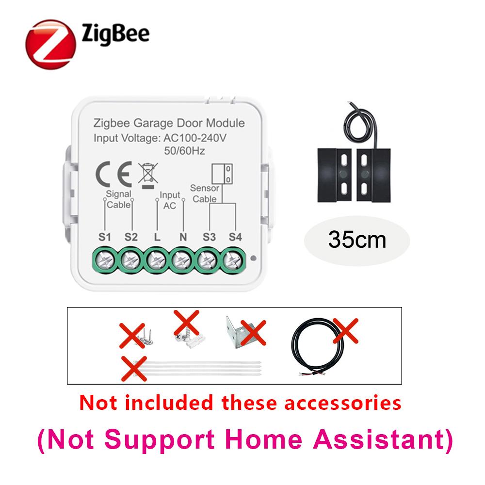 Tuya WiFi/Zigbee Mini Smart Garage Door Opener Controller Module APP Remote Voice Control Work With Alexa Google Assistant Alice
