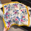 Spring and Autumn NEW Floral Square Scarf Women Satin Shawl Wrap Hijab Female Hair Luxury Headkerchief Sun Protection Bandana