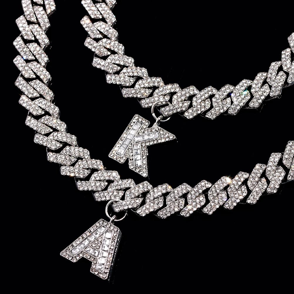Bling Iced Out A-Z Letter Initial Cuban Link Chain Anklets For Women Hip Hop Chunky Cuban Anklet Bracelet Beach Barefoot Jewelry