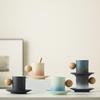 Gradual Change Ceramic Coffee Cup and Saucer Set High Value Afternoon Tea Cup Retro Rough Pottery Mug Latte Cup