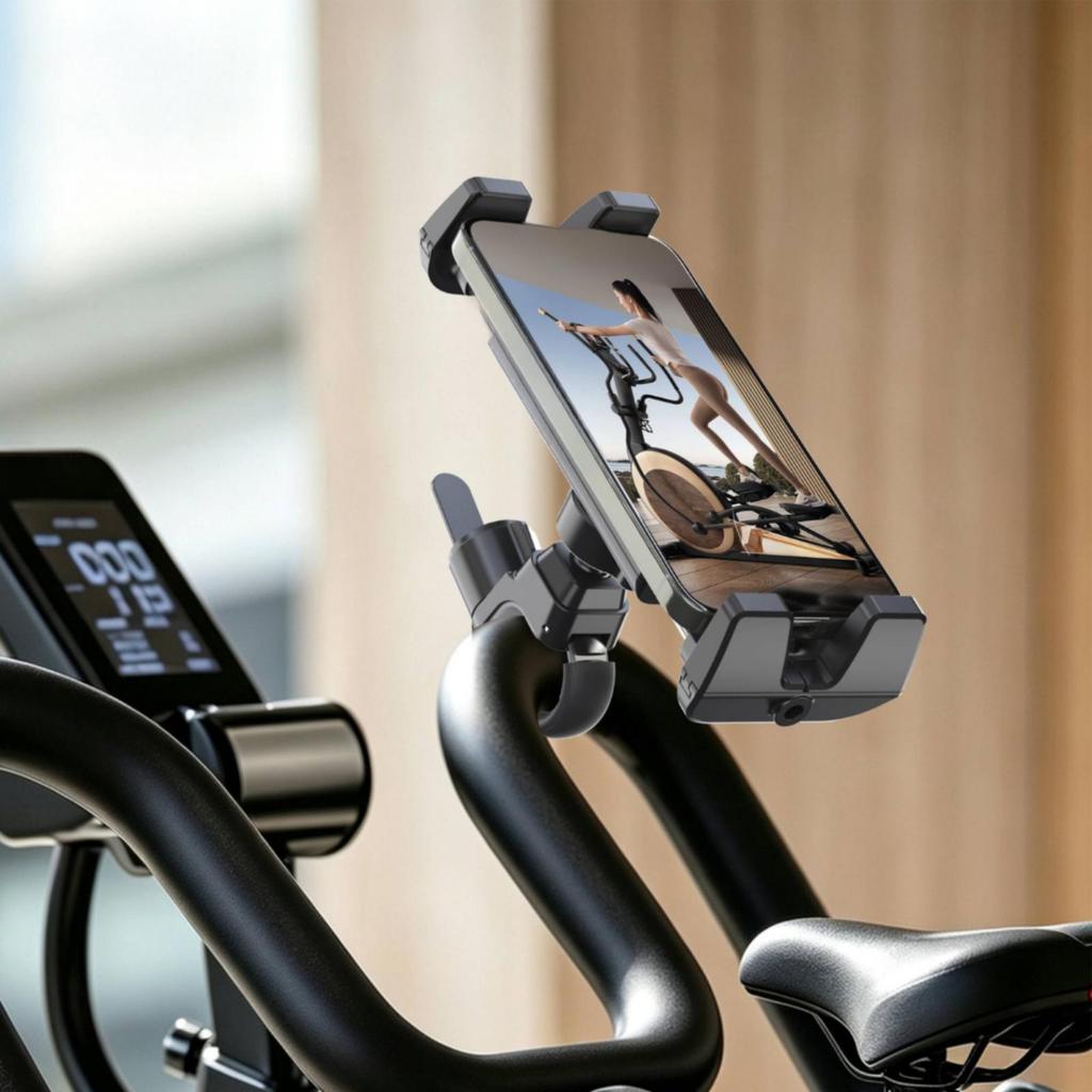 Handlebar Phone Mount with Padded Grips Adjustable and Secure Device