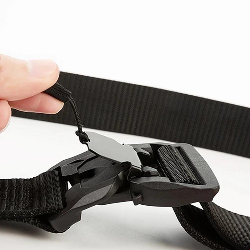 Genuine Tactical Belt Quick Release Magnetic Buckle Belt Soft Real Nylon Sports Accessories men and women belt