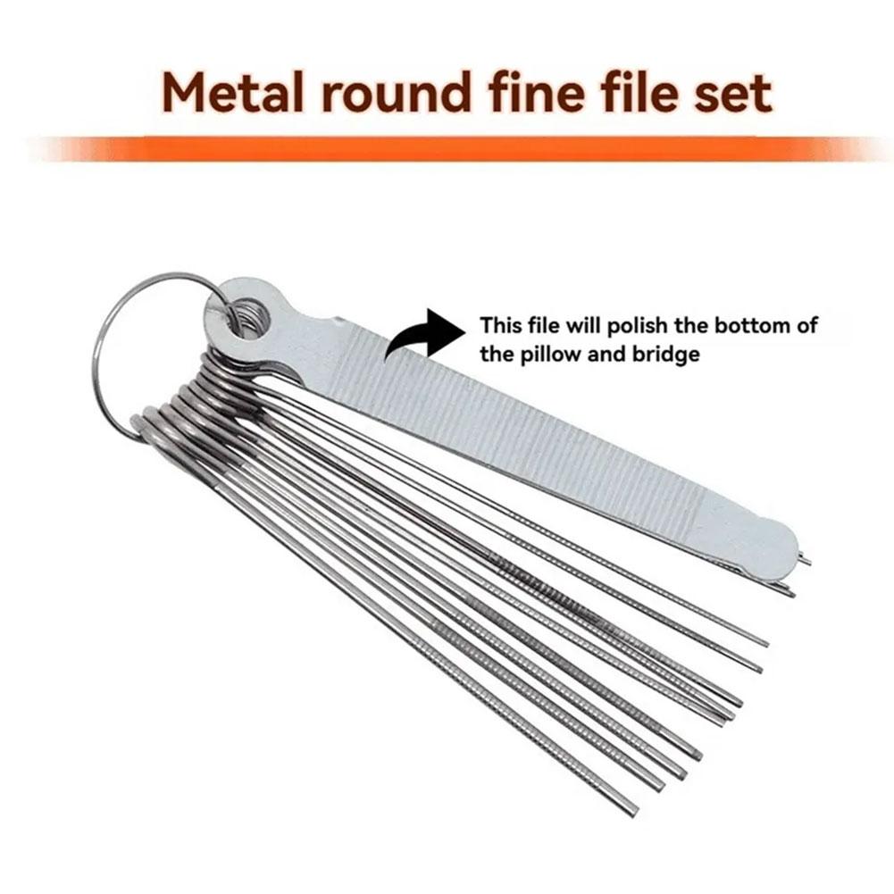 1set Guitar Repair Tools With 13pcs Luthier Tools Guitar Nut Repair Tools Slotting File Saw Rods Slot Filing Set Accessories