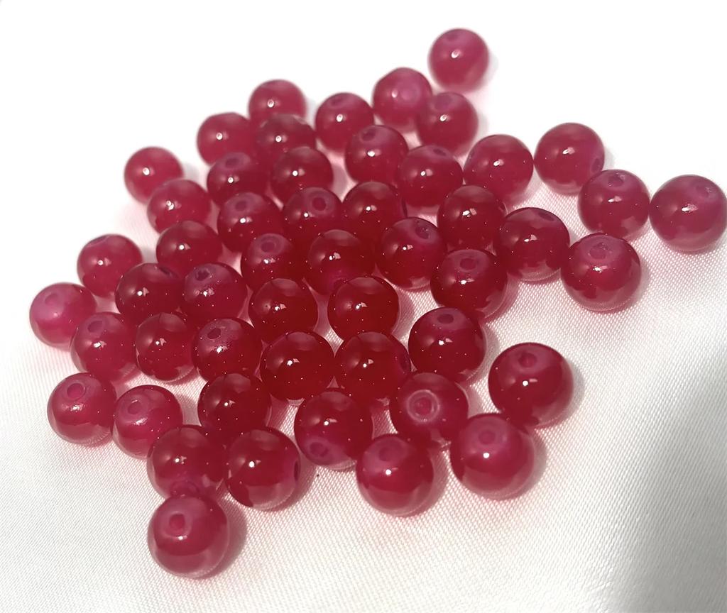 50pcs 8mm Fun New Glass Jelly Crack Imitation Jade Round Beads Sweet DIY Handmade Necklace Bracelet Jewelry Accessorie Beads