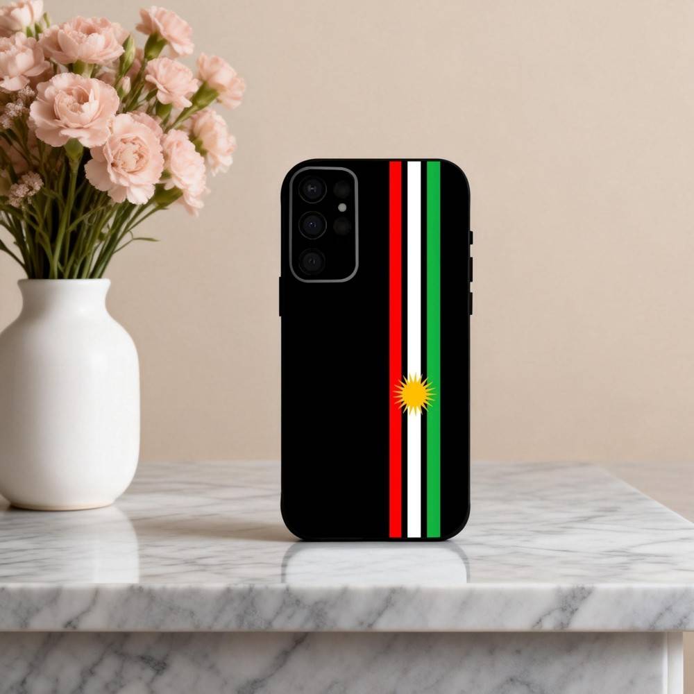 K-Kurdistan-N F-Bandiera-G Custodia per Telefono Per Samsung S25,24,23,22,30,21,10,9,Ultra,Plus,Lite,FE,4,5 G Custodia Nera Morbida