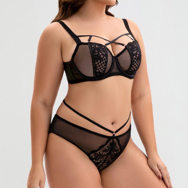 Large Size Thin Underwear Sexy Breast Enhancement with Rabbit Ear Cup Underwear Set Comfortable Skin-friendly Underwear