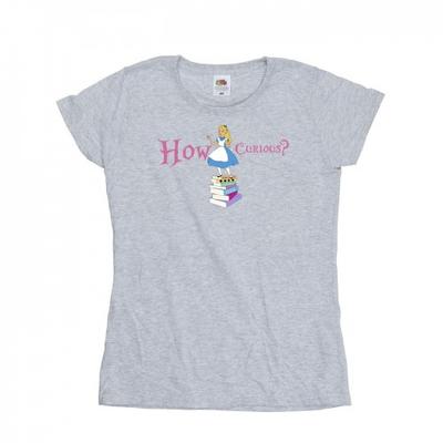 Womens/Ladies Alice In Wonderland How Curious Cotton T-Shirt
