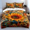 Vibrant sunflower swirl pattern. Bedding sets Duvet cover sets Duvet covers Pillowcases(1 * Duvet Cover 2 * Pillowcases, without duvet insert)