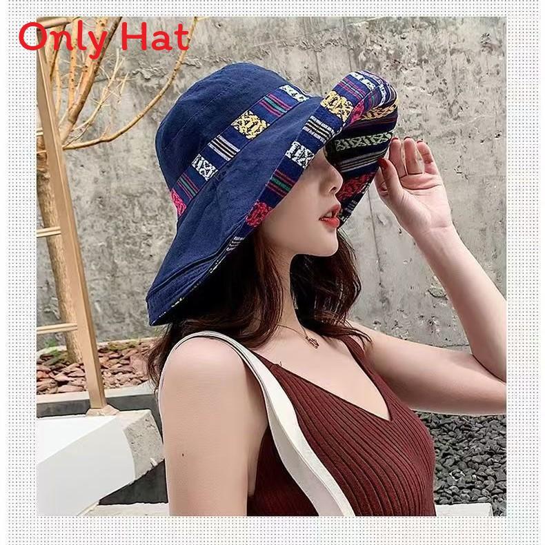 Fisherman Hat Women Pure Cotton Wide Brim Uv Protection Breathable Foldable Summer Outdoors