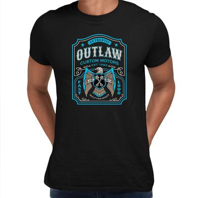 Biker Authentisches Outlaw T-Shirt für Herren Motorrad Motorrad Cafe Racer Chopper Bike Unisex T-Shirt