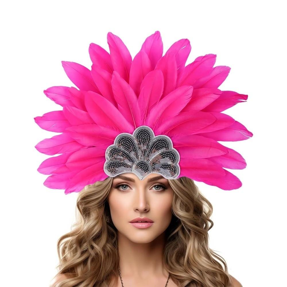 Brazilian Carnival Feather Headpiece Stage Performance Feather Headdress  Hawaiian Party Accessory