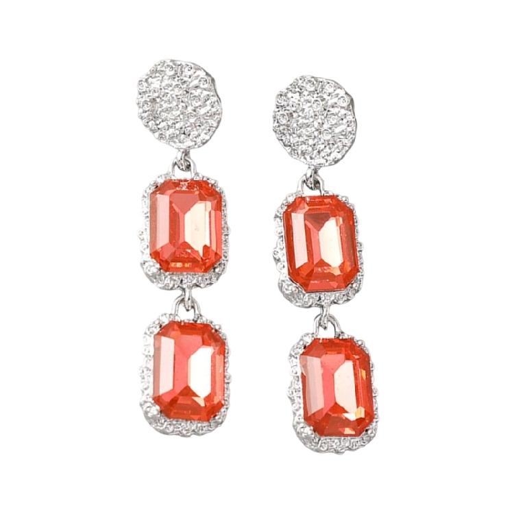 

Геометрические серьги с надежными застежками, удобная посадка, цинковый сплав для длительного ношения красный