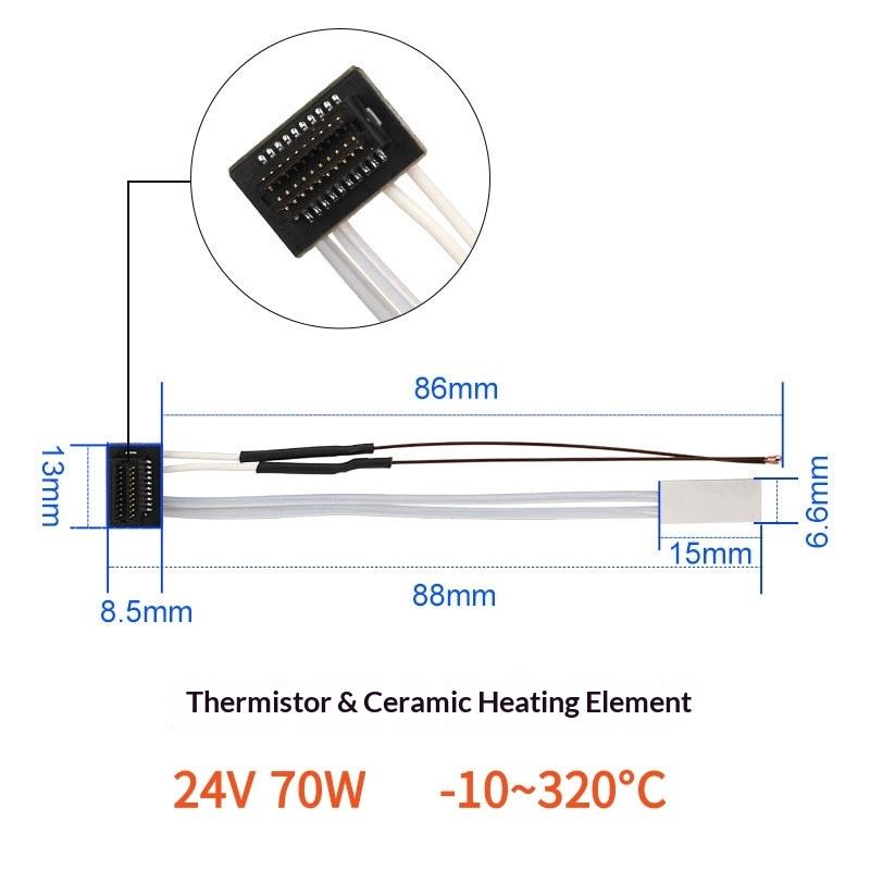 Per Stampante 3D Bambu Lab P1P P1S Piastra Riscaldante Ceramica Termistore Sensore di Temperatura Assemblaggio Cavo Componenti di Ricambio