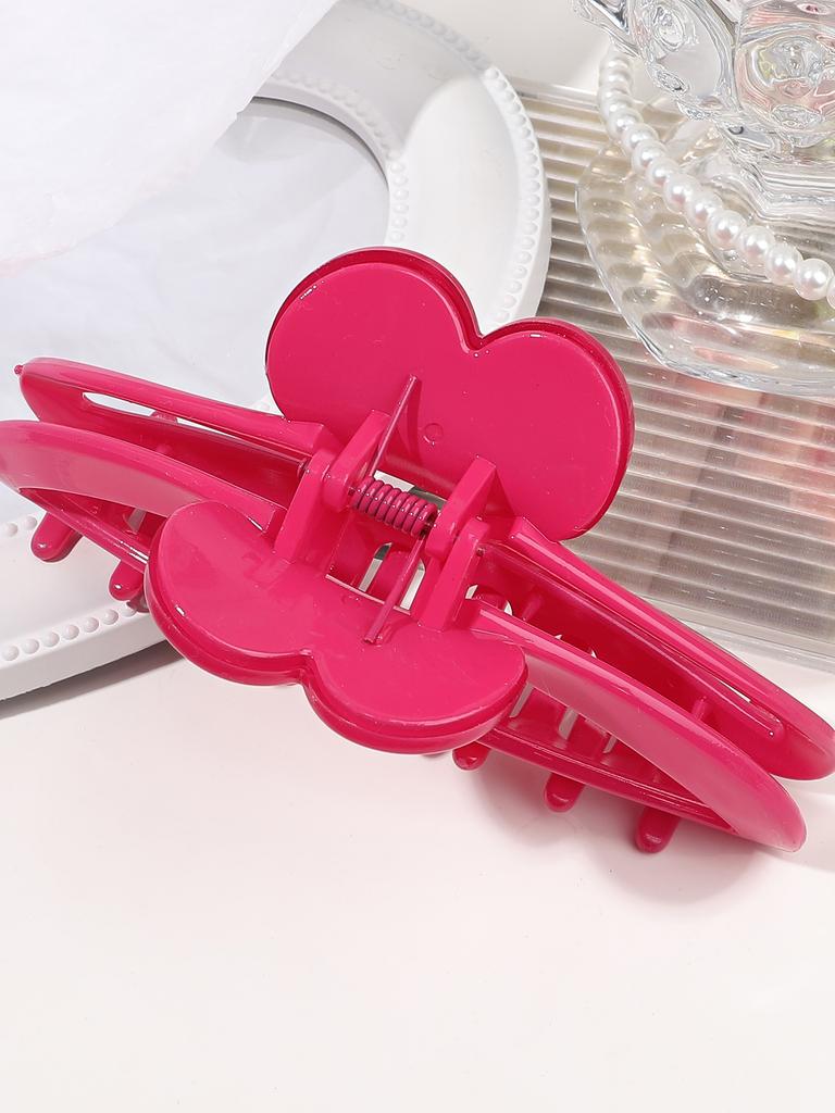 3 Pcs Valentine Pink Heart Hair Claw Clips for Curly Hair,French Fashion Hair Clamp Decorations Gift for Girls