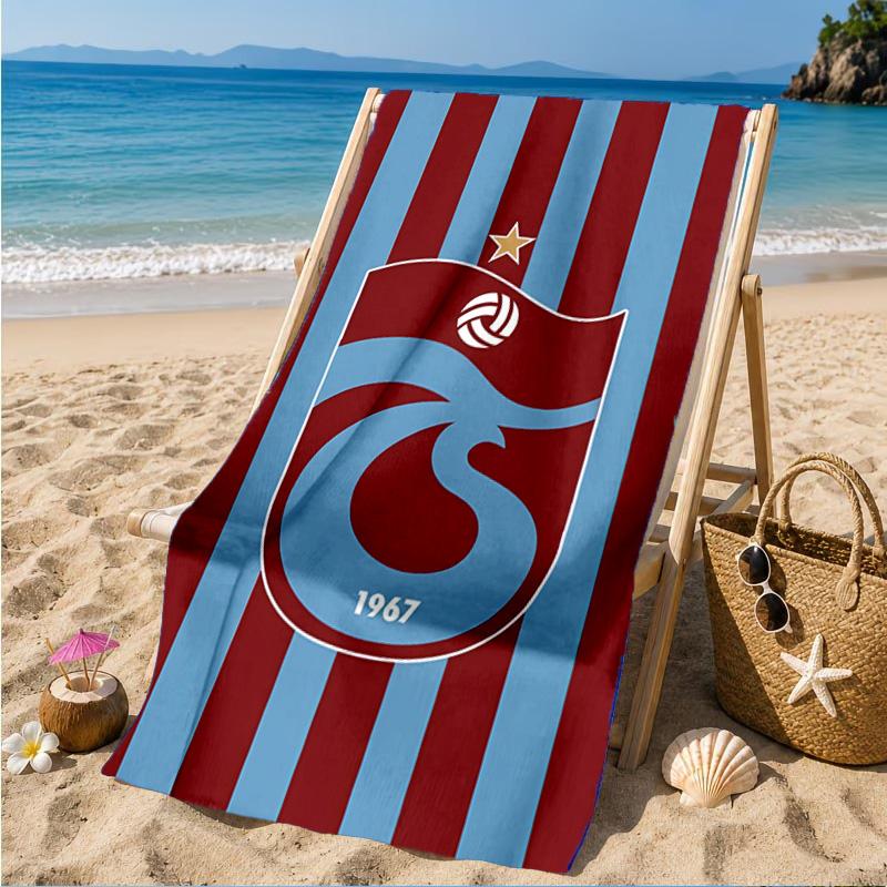Trabzonspor Crest Emblem Beach Towel, Quick-drying, Easy to Care for, Suitable for Both Fitness and Beach Vacations,Sports Essential