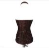 Costume da pirata vichingo medievale per adulti Costume da cavaliere gotico per donna Corsetto di Halloween Cosplay Steampunk Gilet in pelle con corazza in metallo