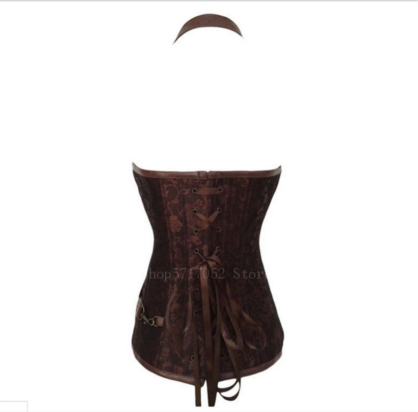 Costume da pirata vichingo medievale per adulti Costume da cavaliere gotico per donna Corsetto di Halloween Cosplay Steampunk Gilet in pelle con corazza in metallo