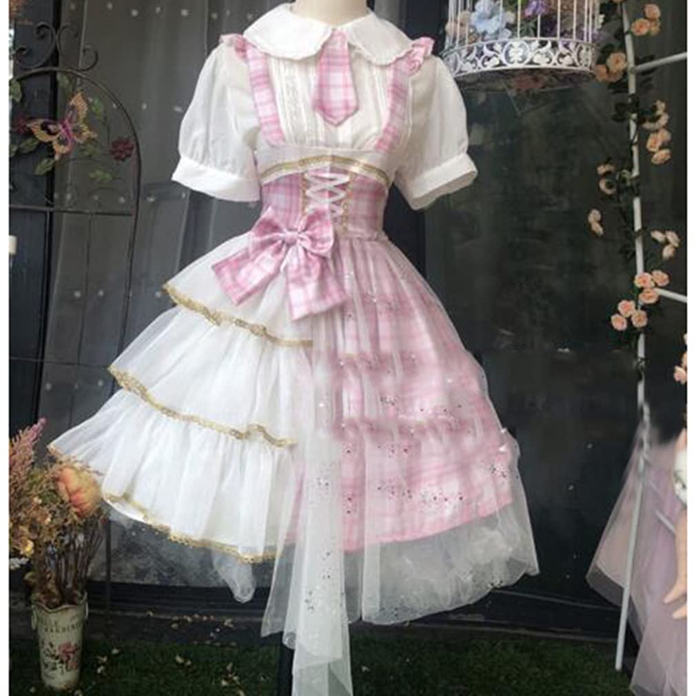 SSUPTEMBER II Princess Lolita Jumper JK High School Girl Cosplay Short Mori Costume School Events Dress, Skirt, Uniform, Costume, Sleeves, Dreamy,