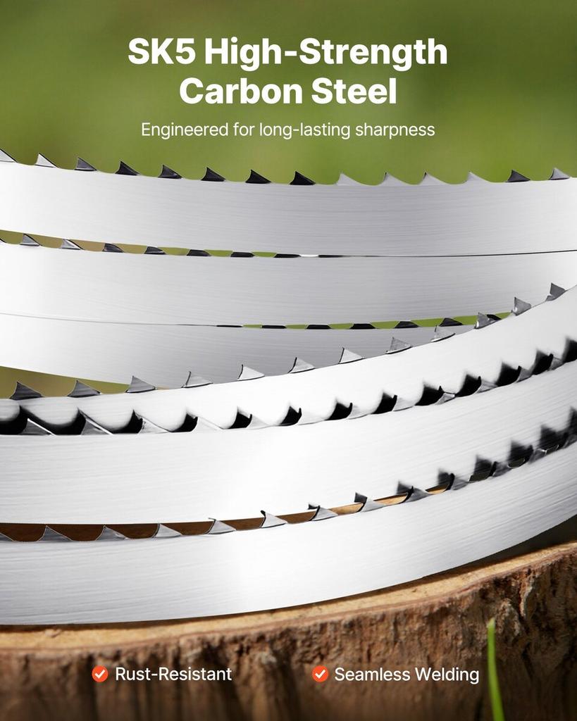 Bandsaw Blade, 1832 mm Length, 4 TPI Band Saw Blade with 18 HRC Hardened Sharp Teeth, SK5 High-Strength Carbon Steel, 12.7 mm Width, Replacement for