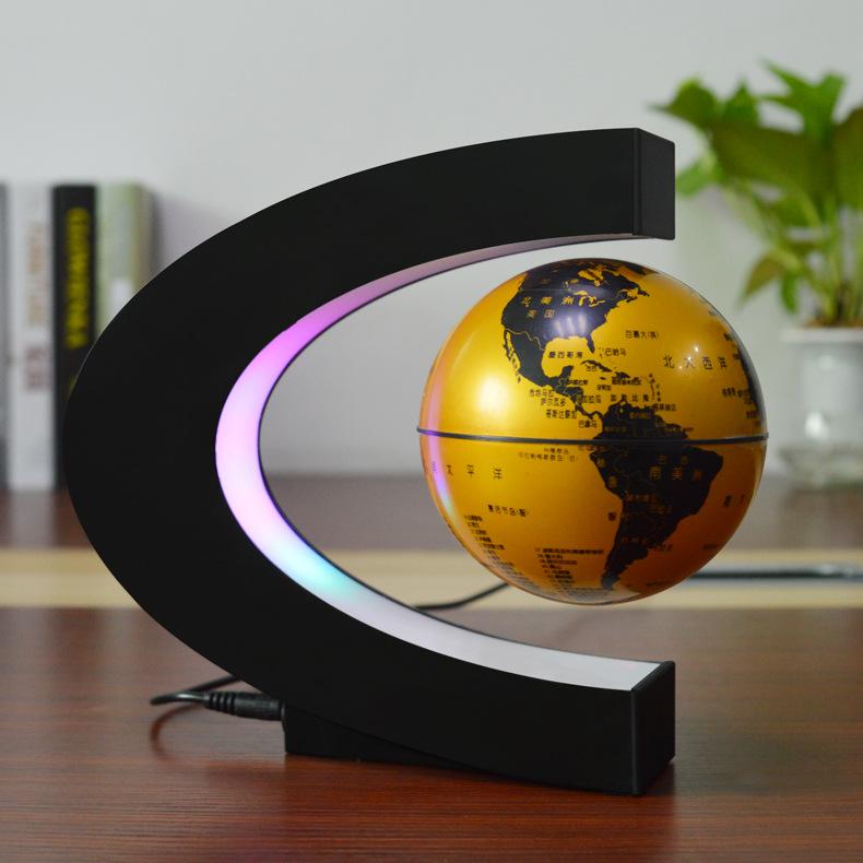 C-Shaped 3-Inch Magnetic Levitating Globe - Unique Valentine's Day Gift & Creative Home Decor Ornament