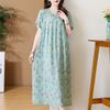 Abiti eleganti taglie forti per donna Abito lungo vintage a maniche corte allentato casual