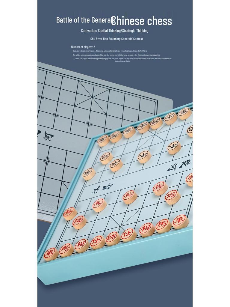 Multifunktionales Holz-Spielbrett: Fliegendes Schach, Dame und Tierkampf für Kinder und Erwachsene