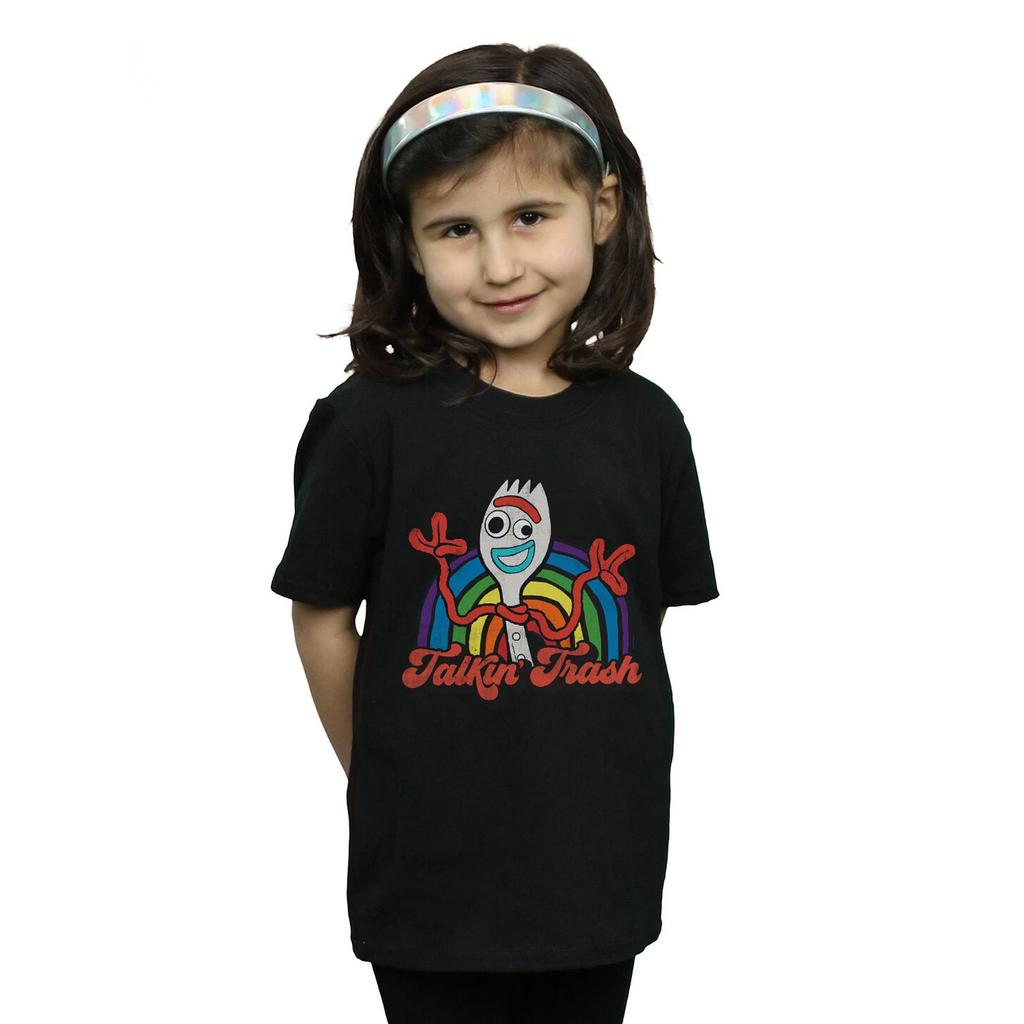 Toy Story 4 Mädchen Sprechender Müll Forky Baumwoll-T-Shirt