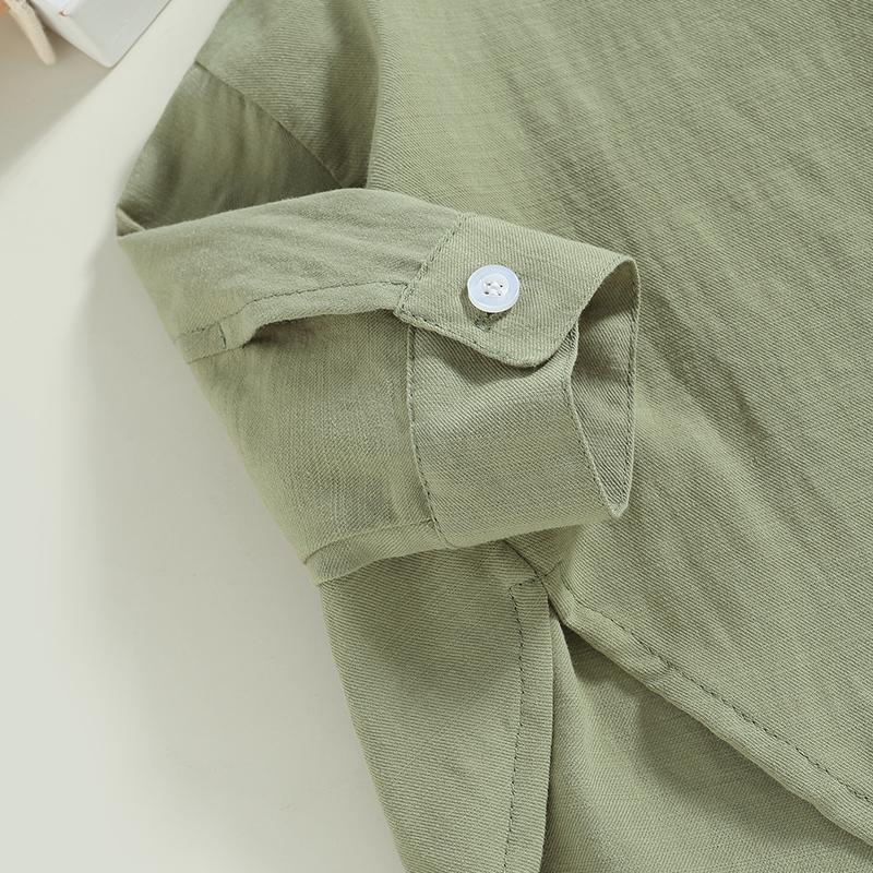 Baumwolle Casual Kinder Kinder Shirts Kleinkind Baby Mädchen Jungen Sommer Tops Kurzarm Revers Kragen Einfarbig Button Down Shirts