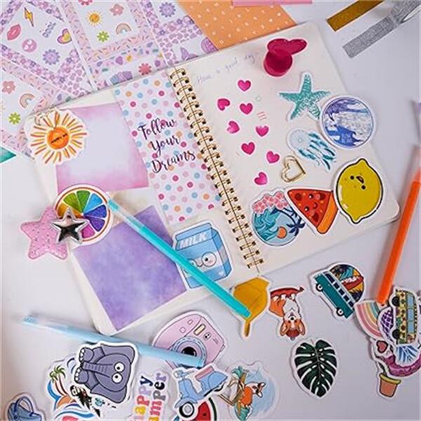 98Pcs DIY Journal Set Scrapbooking Journaling Arts Craft Kits Decor Toy Desirable Gift