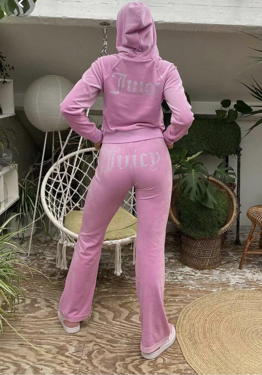 Fashion Rhinestone Velvet Hoodie Sweatshirt 2